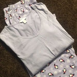 Charter Club purple penguin PJ set - S - NWT
